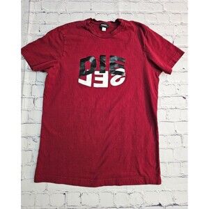 Diesel Men’s Red‎ Graphic Logo T-Shirt Size S Short Sleeve Cotton Pre-Owned Flaw